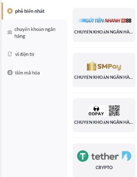 Nhà Cái M88 Phương Thức Thanh Toán
